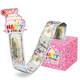 Birthday Money Box for Cash Gift,Surprise Gift Box for Money with Pull Out,DIY Set Surprise Money Box,Birthday Gifts for Women Adult Family Pink