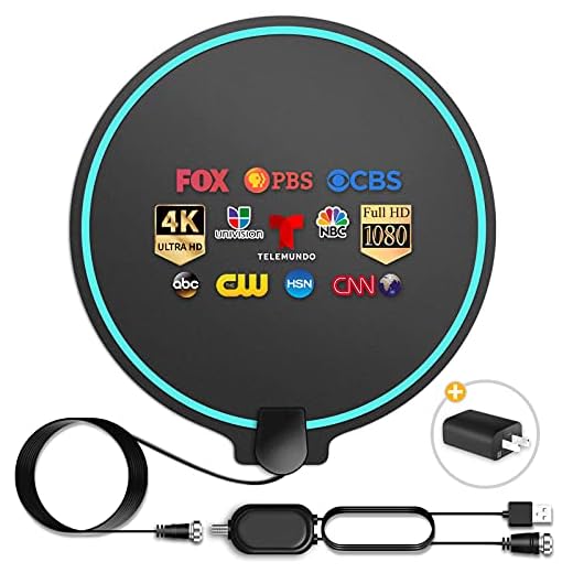 Digital HDTV Antenna Long Range 380 Miles Indoor Amplified Signal Booster Support 4K 1080P UHF VHF FM Local Channels with 13.4ft Coax Cable and USB Power Adapter