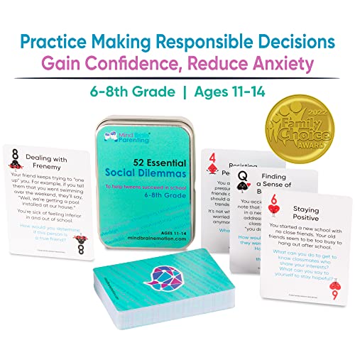 52 Essential Social Dilemmas: Life Skills For Kids & Teens To Thrive In Middle School - Conversation Cards Created By Teachers & Counselors For Family, Classroom, Counseling, Therapy Game (6-8 Grade) #TOP1