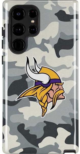 Skinit Pro Phone Case Compatible with Galaxy S22 Ultra - Officially Licensed NFL Minnesota Vikings Camo Design