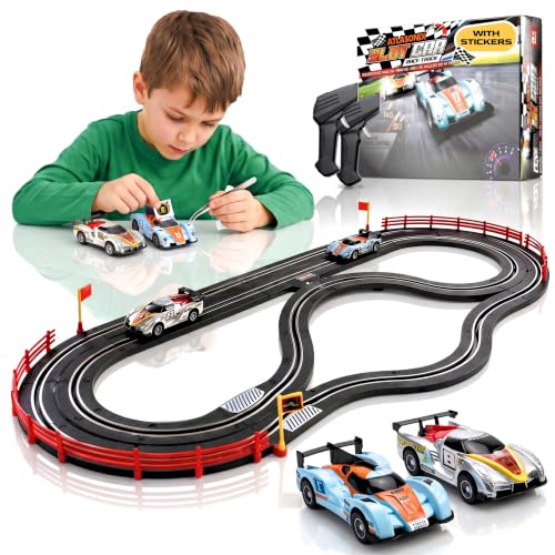 Slot Car Race Track Sets, Electric Race Car Track Set, 2 High Speed Tracks