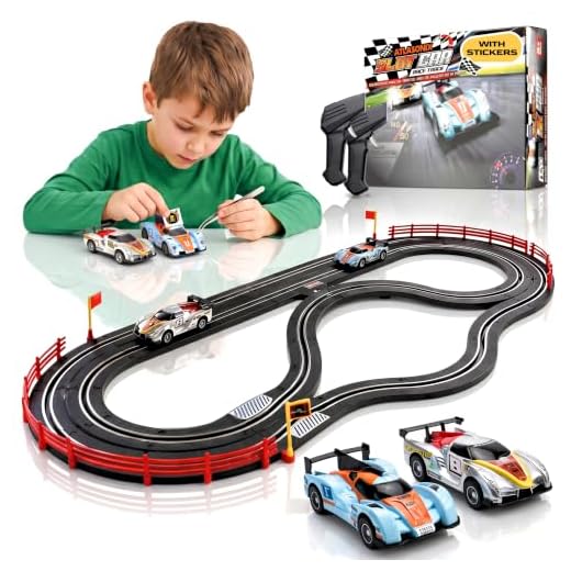 Atlasonix Slot Car Race Track Sets - Slot Cars, Race Tracks & Accessories Electric Race Car Track, Dual Electric Race Track, Electric Race Car Track Set for Girls & Boys Age 8-12, 1:43 Scale