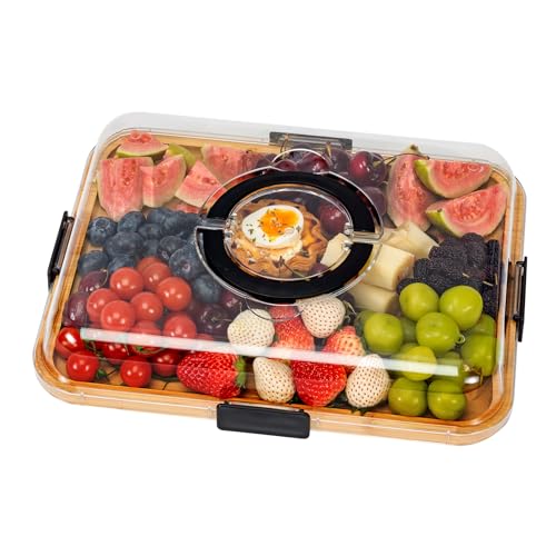 Aertyzeen Portable Charcuterie Board with Lid, Cheese & Snack Tray