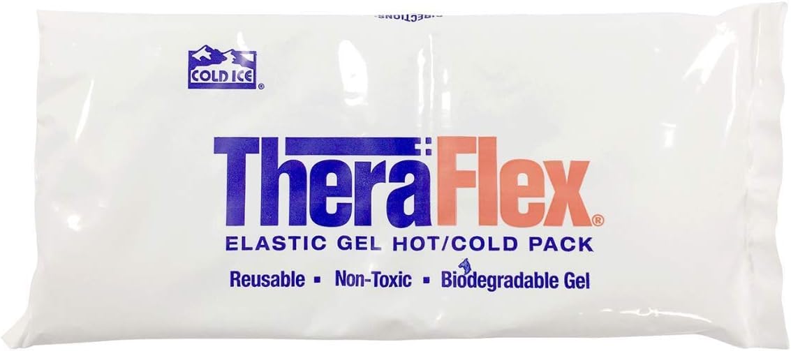 THERAFLEX Elastic Reusable Hot and Cold Gel Ice Pack for Sport Injuries, Surgery and Inflammation Pain Relief, 22cm x 15 cm
