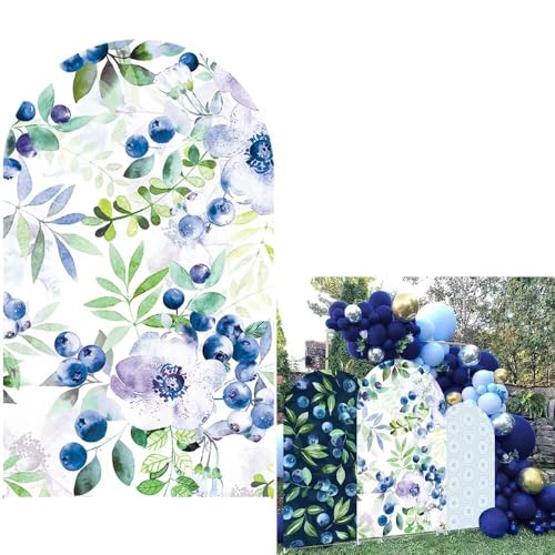 AOSTO Blueberry Arch Backdrop Cover for Birthday Baby Shower Wedding Party Decoration,Elastic Fabric Background (Width=30'(75cm),Height=72'(180cm),GUS-Arch-GX-897)