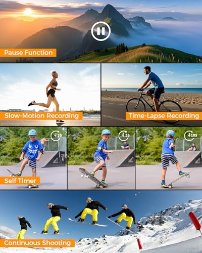 Cámara de Vídeo 4K 48MP Videocámara 21X Digital Zoom Camcorder Video Camera, 3" 270° Giratoria Pantalla Vlog Cámara para Youtube, Camara Video con Tarjeta de 64 GB, Cable HDMI, Micrófono, 2 Batería - imagen 6