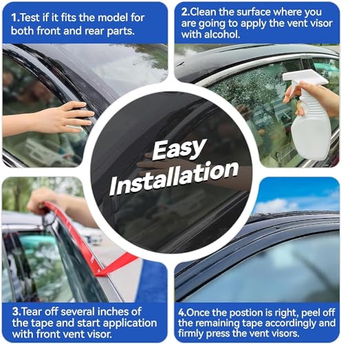 Image of Window Visors Rain Guards Shield for 2020 2021 2022 2023 2024 2025 Subaru Outback, Out-Channel Window Vent Wind Deflectors Visors Shades for 20-25 Outback