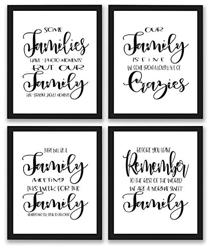 TheNameStore Family Quotes and Sayings Art Prints | Set of Four Photos 8x10 Unframed | Great Gift for Family Wall Decor