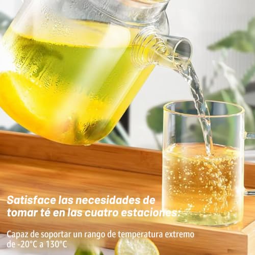 Miniatura 5 de Goedch Tetera De Cristal De 1,8 L Con Calientador: Tetera De Cristal Con Colador, Tetera De Cristal Con Colador, Tetera Con Colador Y Calientaplatos, Mantiene El Calor Prolongado, Calentador De Té De