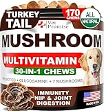 Turkey Tail Mushroom for Dogs - 170 Chews - Mushroom Supplement for Dogs - Lions Mane - Reishi - Immunity Support Multivitamin Vitamins - Joint Health - Energy - Gut - Skin - Made in USA