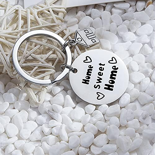 2025 New Home Gifts Keychain Housewarming Gift for New Homeowner Sweet Home Gift Key Chain Rings for Couple First Home Gifts for Husband Boyfriend Friends Clients Kids image 3