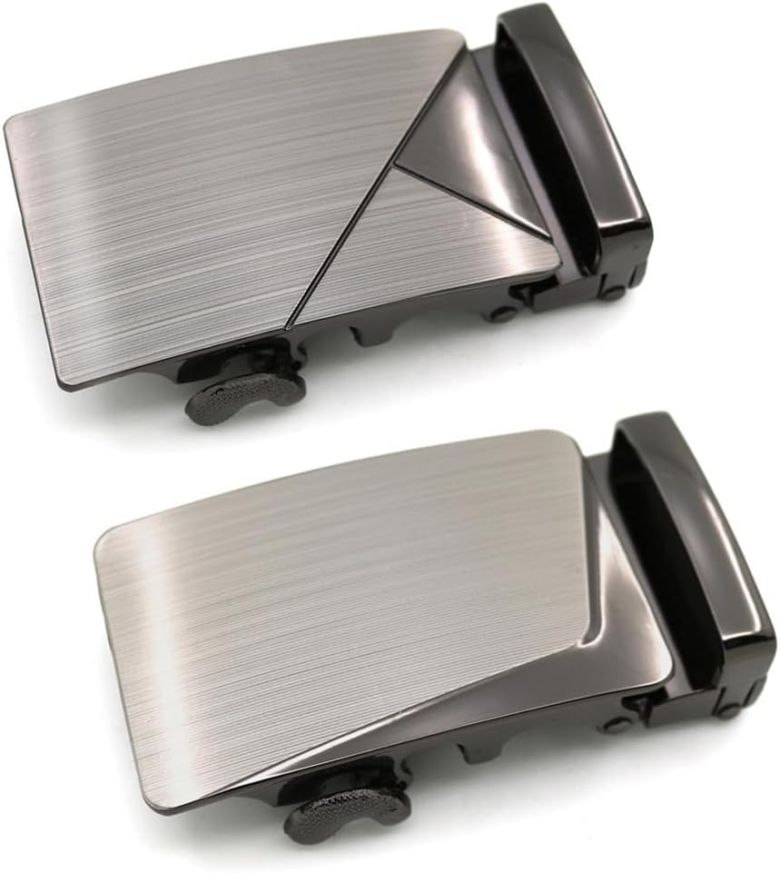 Pack of 2 Alloy Solid Buckle 35 mm Automatic Belt Buckles Triangles and L-Shaped Belt Buckles for Changing Belt Buckle Single Automatic Adjustable Belt Accessories, brown, 7cm*4cm*1.5cm