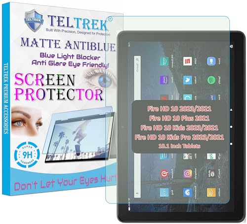 TELTREK Antiblue Light, Anti UV, Matte Screen Guard For Amazon Fire HD 10 /Fire HD10 /Fire HD10 Plus/HD 10+ / HD10 Kids / HD10 Kids Pro (2023/2021) 13th Gen Generation Tab 10.1 Inch (10.1") Tablet