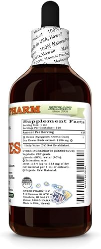 Miniatura 2 de Hawaii Pharm Extracto sin alcohol de clavo, glicerita para apoyo antioxidante, promueve la fuerza ósea, apoya la función hepática, alivio del