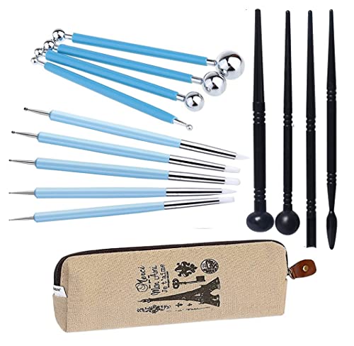 Mandala-Punktier-Malwerkzeuge, Polymer-Ton-Werkzeug, Ton-Modellierwerkzeug-Set enthält zwei Enden, Keramikwerkzeuge, Kugel-Eingabestift, Ton-Modellierwerkzeuge