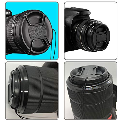 58mm Lens Cap for Canon EOS 850D 250D Rebel T8i SL3 W/EF-S 18-55mm f/3.5-5.6,for NIKKOR 70-300mm f/4.5-6.3G for Nikon D3500 and Other 58mm Lens-2Packs - Image 2