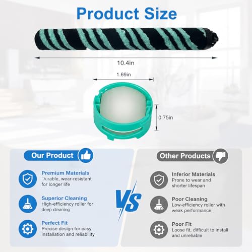 Image of AZ4002 Soft Brush Roller Replacement for Shark Detect Pro /Shark Power Detect Upright Vacuum AZ4000 AZ4002 AZ4000C, 2 Roller Brush,4 Odor Neutralizer Cartridge and 1Clening Brush