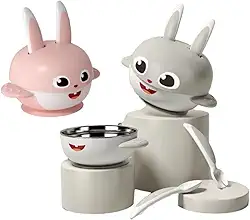 Prato Bowl Infantil Bebê Silicone Inox Com Ventosa Térmico Prato Para Criança (Cinza)