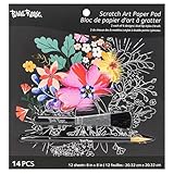 Brea Reese: Scratch Art Paper Pad - Mystical - 12 Designs, 8x8 Tear Out Pages, Metallic Guided Art Kit, Adult Craft Activity, Mindful Relaxation
