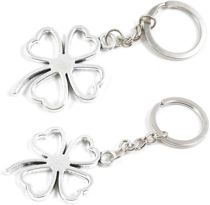10 Pieces Keyring Keychain Wholesale Suppliers Jewelry Clasps K5HA7T Lucky Clover Leaf