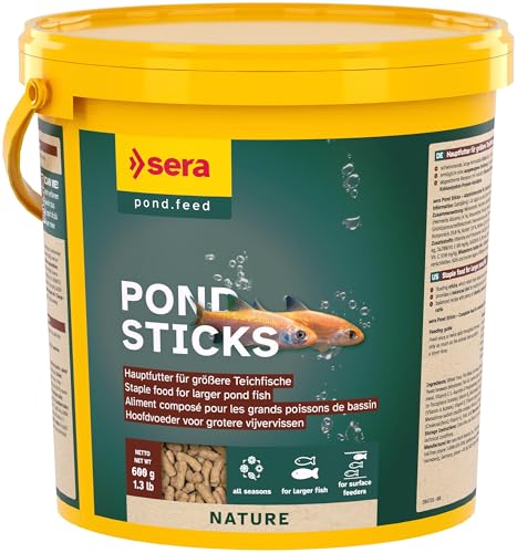 sera pond sticks 3,8 l 600 g | mangime granulare galleggiante per pesci da laghetto 3.800 ml | senza coloranti e conservanti