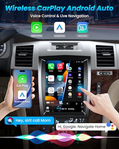 Image of [8Core 4G+64G] Car Radio for Cadillac Escalade SLS 2007-2014: 9.7 inch TouchScreen Stereo with CarPlay Android Auto 5GWiFi Bluetooth GPS Navigation FM AM RDS DSP SWC Split Screen Mirror Link Backup Camera
