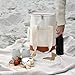 EMBRUNIOICE 4 Bottle Wine Tote Bag - Leakproof & Insulated Wine Carrier Travel Padded Wine Cooler Bag with Adjustable Strap, Picnics, Beach & Parties, Stylish Gift for Wine Lovers (Beige)