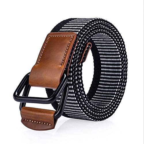 Ceinture homme en toile noire souple, ceinture en tissu robuste pour jean