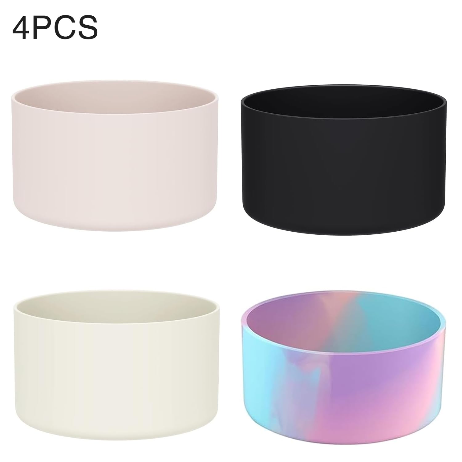 4 manicotti in silicone per Stanley Tumbler Quencher Adventure 40oz,IceFlow 20oz/30oz Hydro Flask 12oz/21oz/24oz,Tumbler Bottom Protector,Protezione inferiore con gomma per auto e tutti i giorni