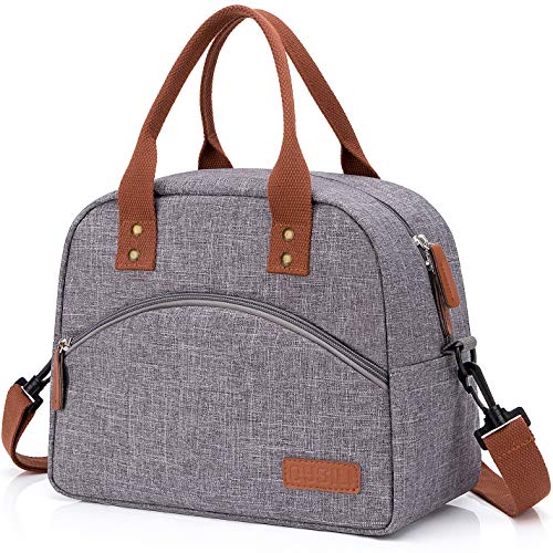 Insulated Lunch Box Bag with Detachable Shoulder Strap & Carry Handle,Leak Proof Reusable