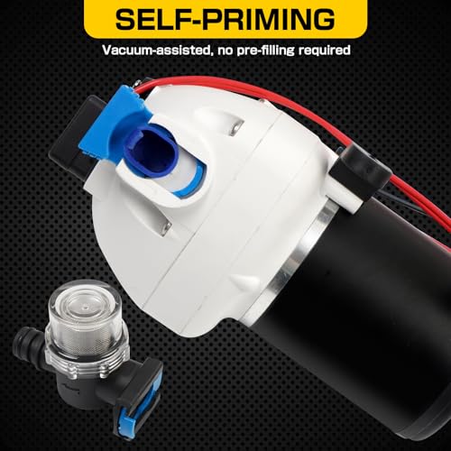 Image of RV Water Pump 3 GPM 50 PSI 12V DC Diaphragm Water Pump with Pressure Switch and Strainer Compatible with RV Marine Yacht Caravan Replaces R3526144D