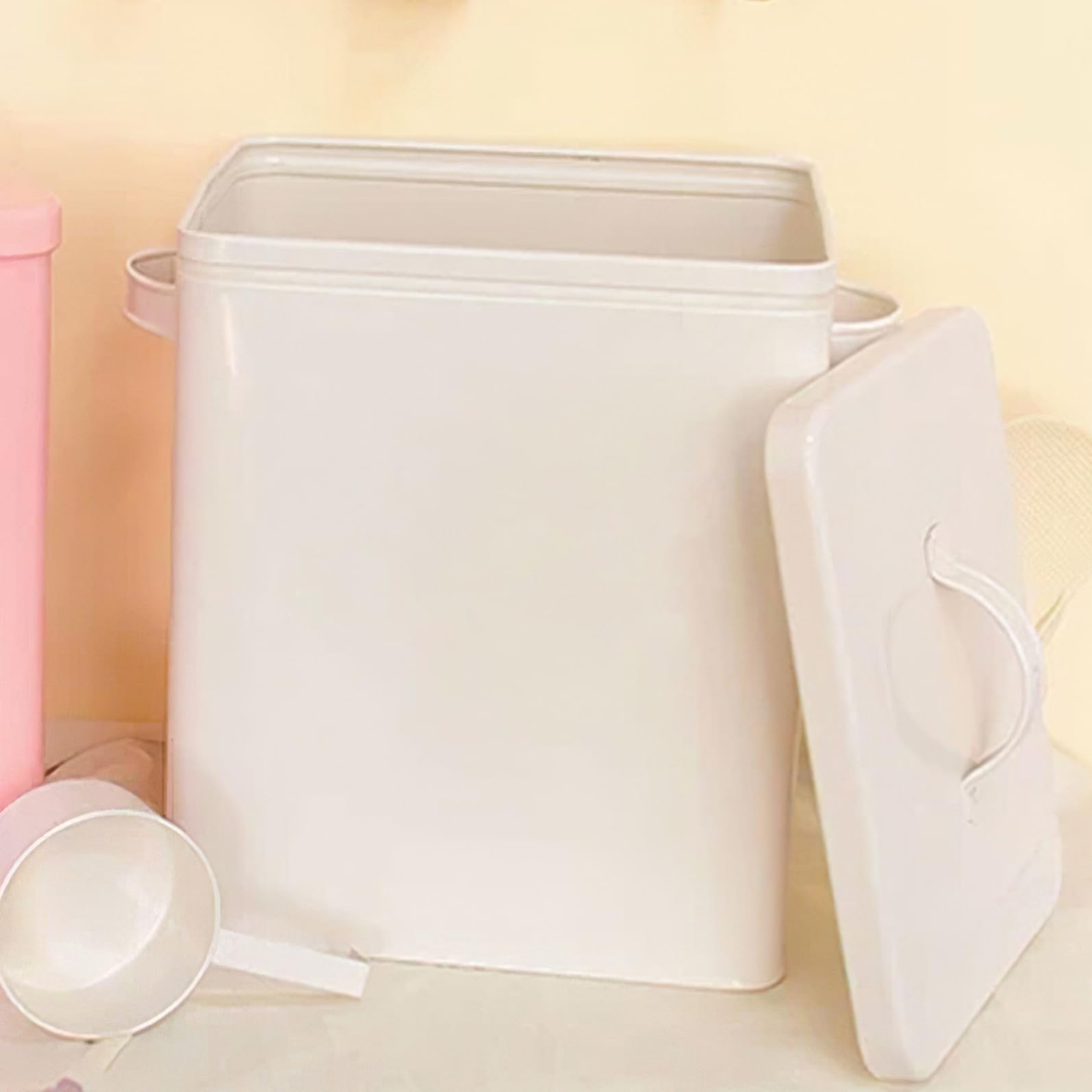 Healvian Contenitore in Latta per Riso per Cucina e Sala da Pranzo, Scatola la Conservazione di Polveri Alimentari e Prodotti Secchi, Grande Capacità Chiusura Ermetica