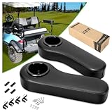 10L0L Golf Cart Armrest with Cup Holder/Rear Seat Arm Rests Set Fit for EZGO/Club Car/Yamaha & Most Golf Cart, No Drilling Required, Fit 1.0