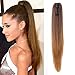 Neverland 20"(50cm) Ombre Two Tone long clip droite dans/sur ondules cheval queue de cheval Extension de cheveux postiche Griffe 8#/27#