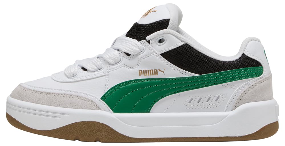 PUMA Park Lifestyle SK8 JR Sneaker, White-Archive Green Gold, 6 UK