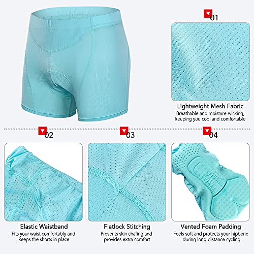 Tomshin Roupa íntima de ciclismo feminina 3D acolchoada malha respirável MTB bike ciclismo shorts sh