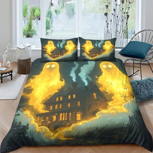 Housse de couette 3D lavable en machine en microfibre résistante King size - 4