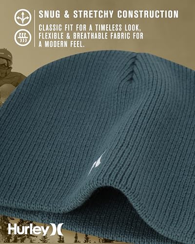 Image of Hurley Mens Beanie Icon Staples Lightweight Winter Hat