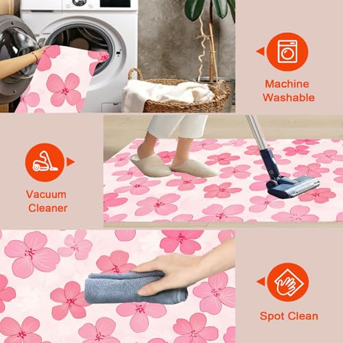 Tapis fleurs de cerisier design élégant moquette 150x210 - 8