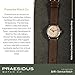PRAESIDUS | 𝗔-𝟭𝟭 𝗦𝗲𝗿𝘃𝗶𝗰𝗲 𝗪𝗮𝘁𝗰𝗵 - Men's Wrist Watches - A11, Military - White Dial 38mm & Brown Nylon Strap, Assembled in The USA | Automatic, WW2, Gifts for Men