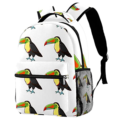 Sac à dos toucan mignon pour loisirs et campus - Modèle sans couture filles garçons