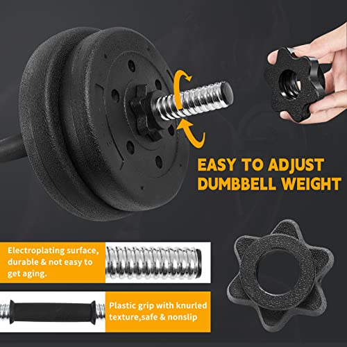 Dumbbell Sets Adjustable Weights With Anti-Slip Handle, Free Weights Dumbbells Set 2 In 1 For Home, Gym, Strength Training, Full Body Workout, And Muscle Building Men Women, Cement Mixture(Balck) #TOP2