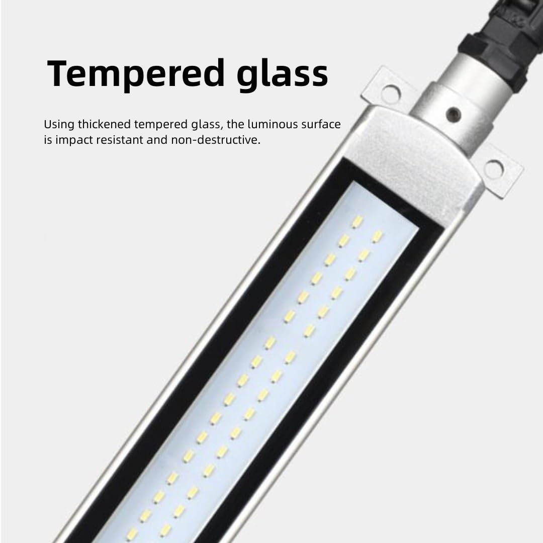 Wodoodporna Lampa Narzędziowa Ze Stopu Aluminium Z Obrotowym Statywem, Naświetlacz LED Do Maszyn CNC, Przeciwwybuchowa Lampa Rurowa, Do Oświetlenia Frezarni(Size:10w,Color:24v)
