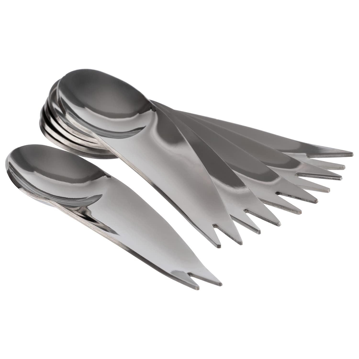 APS 699 - Set di 6 cucchiai/forchette in acciaio inox lavabili in