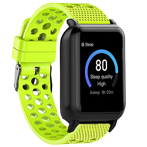 Compatible with 3Plus Vibe Plus Bands, Lamshaw Silicone Replacement Wristbands Sport Strap with Metal Buckle Compatible with 3Plus Vibe Plus/Vibe+ / Vibe Lite/Vibe Pro Smartwatch (Green)