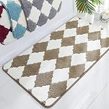 COSY HOMEER Badezimmerteppich rutschfest badematte 100×60cm Weich Microfaser Badteppich Maschinenwaschbar Wasseraufnahme Flauschig Badvorleger für Fußbodenheizung Dusche Badewanne Tür, beige Creme
