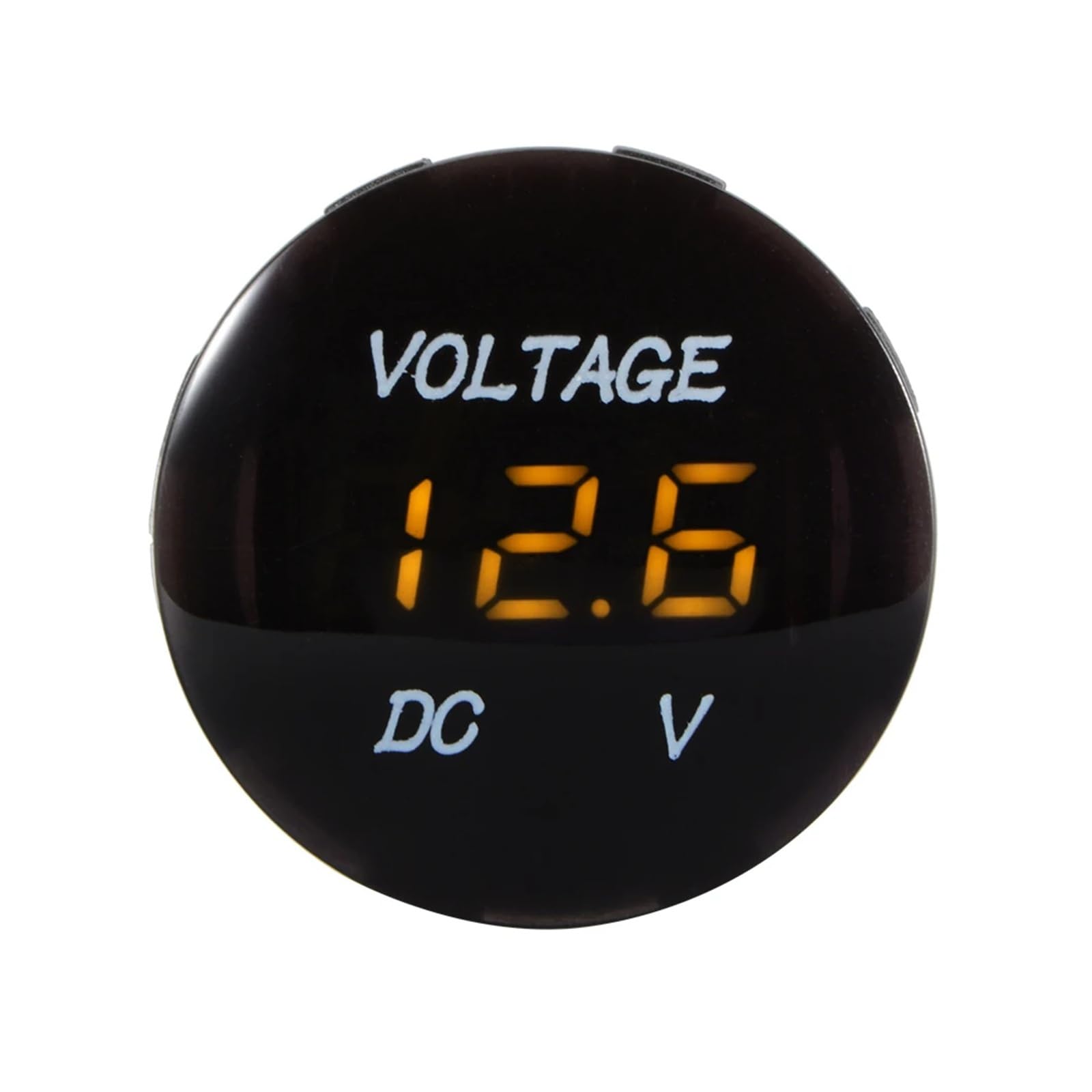 Voltímetro con pantalla Digital Universal, medidor de voltaje impermeable LED for motocicleta, Auto y camión, CC de 12V-24V, 1 ud.(Orange Light)