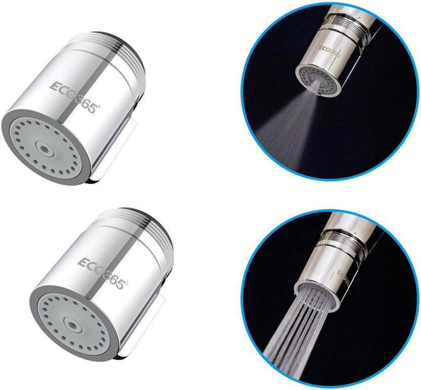 ECO365 Dual Flow X22 Chrome Finish Aerator (Pack of 2) | Fits in both Inner(24mm) & Outer(22mm) Threaded Taps | Tap Extender with Jet & Eco Flow for Maximum Water Saving