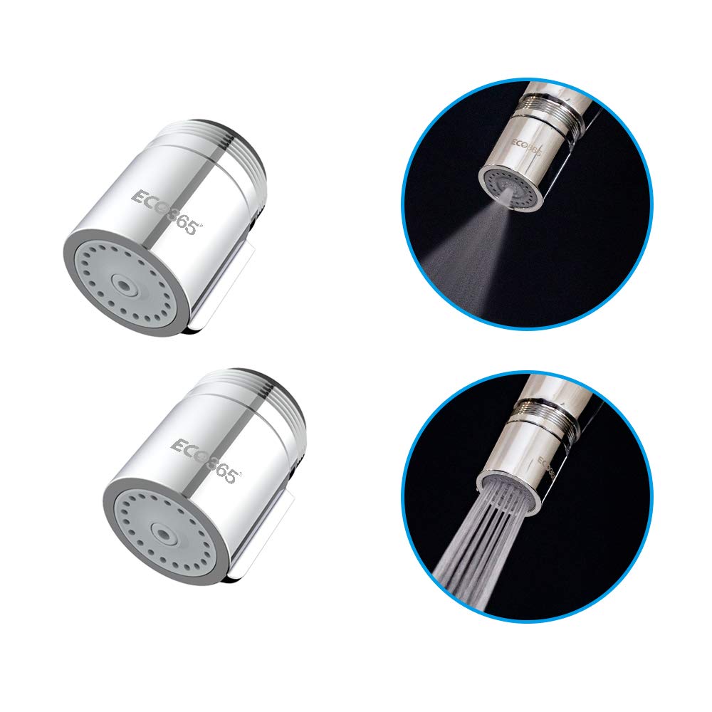 ECO365 Dual Flow X22 Chrome Finish Aerator (Pack of 2) | Fits in both Inner(24mm) & Outer(22mm) Threaded Taps | Tap Extender with Jet & Eco Flow for Maximum Water Saving