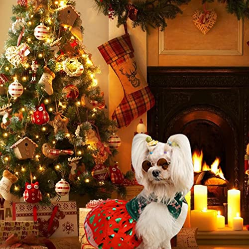 Natal roupas para animais de estimação - Conjunto de colete para cães de saia para animais de estima